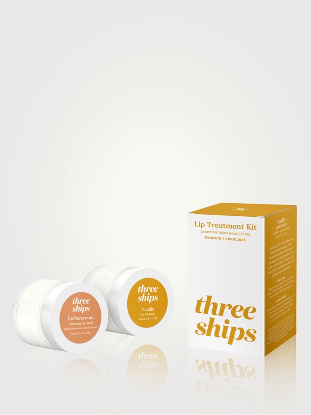 Three Ships Lip Treatment Kit Vanilla Lip Scrub Buttercream Lip Mask Canadian